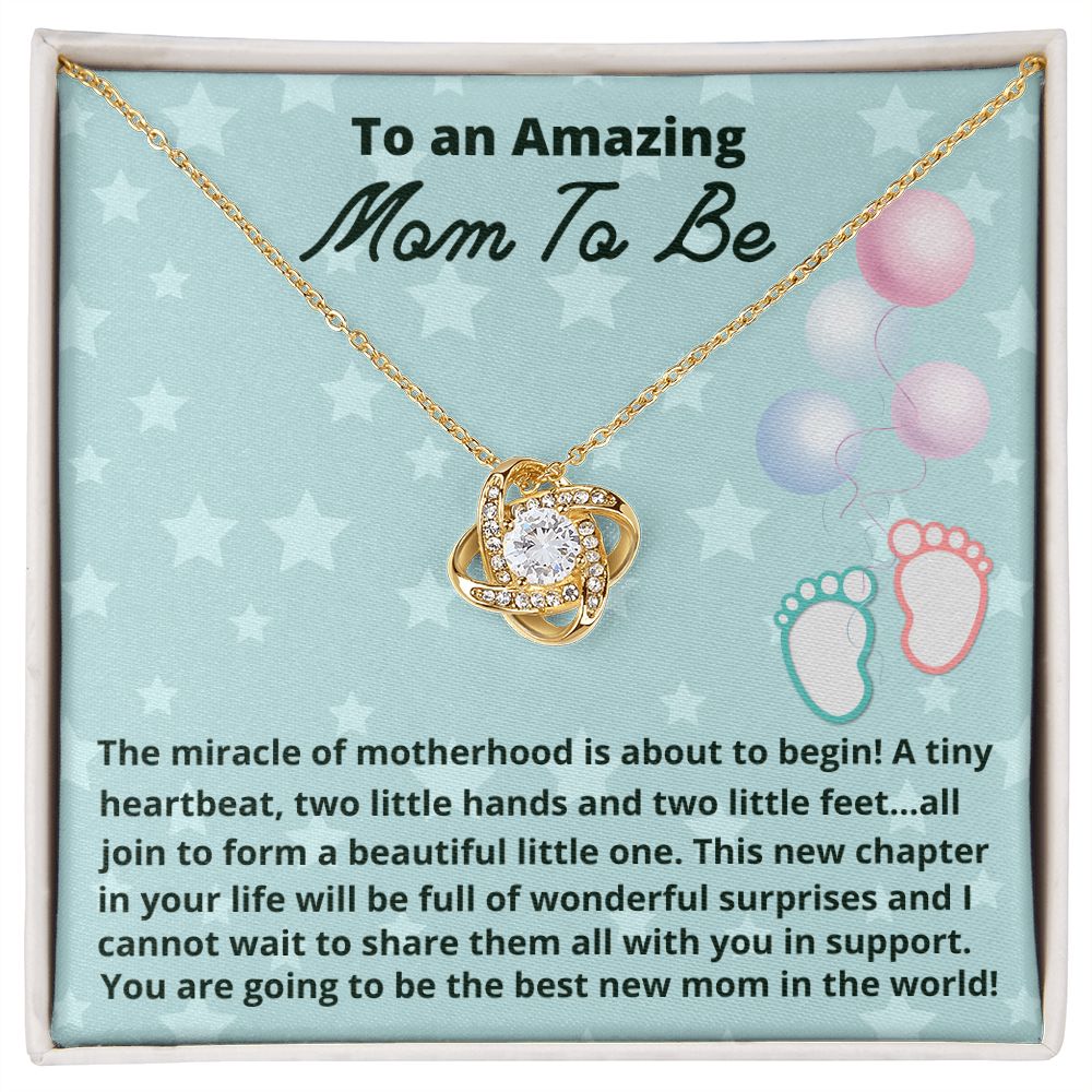 To An Amazing Mom To Be, Love Knot Necklace, New Mom Gift, First Time Mom Jewelry, Pregnancy Gift. - Family Gear Collections