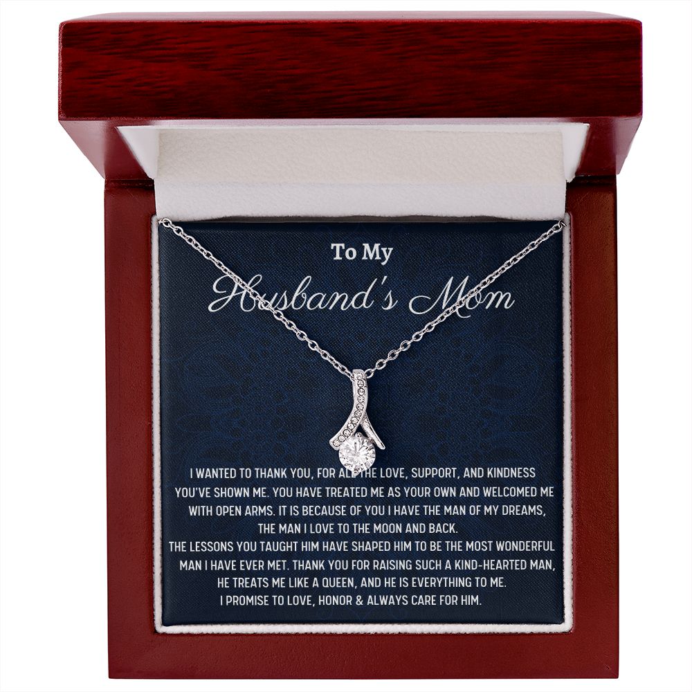 To Husband's Mom Alluring Beauty Necklace, Wedding Anniversary Gift For Her, Birthday Gift For Mom In Love - Family Gear Collections