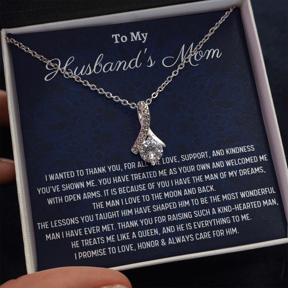 To Husband's Mom Alluring Beauty Necklace, Wedding Anniversary Gift For Her, Birthday Gift For Mom In Love - Family Gear Collections