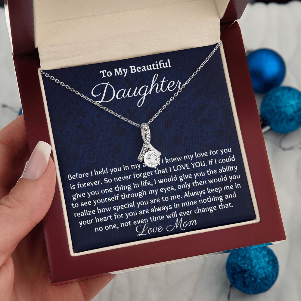 To My Beautiful Daughter, Alluring Beauty Necklace, Christmas Gift, Birthday Gift, From Loving Mom - Family Gear Collections