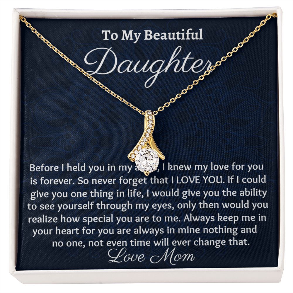 To My Beautiful Daughter, Alluring Beauty Necklace, Christmas Gift, Birthday Gift, From Loving Mom - Family Gear Collections