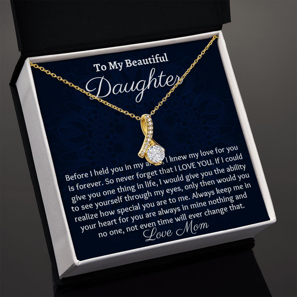 To My Beautiful Daughter, Alluring Beauty Necklace, Christmas Gift, Birthday Gift, From Loving Mom - Family Gear Collections