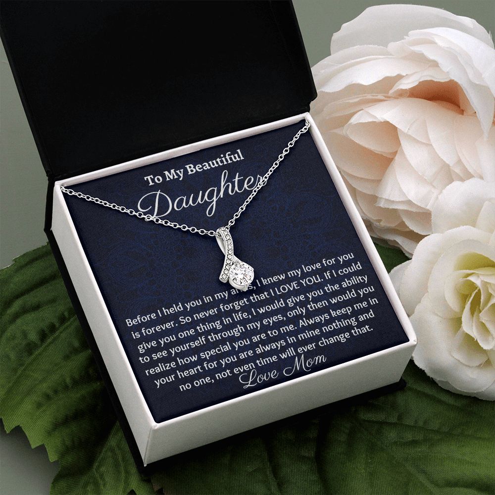 To My Beautiful Daughter, Alluring Beauty Necklace, Christmas Gift, Birthday Gift, From Loving Mom - Family Gear Collections