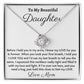 To My Beautiful Daughter, Love Knot Necklace, Christmas Gift, Meaningful Gift, Birthday Gift, from loving mom, Appreciation Gift. - Family Gear Collections