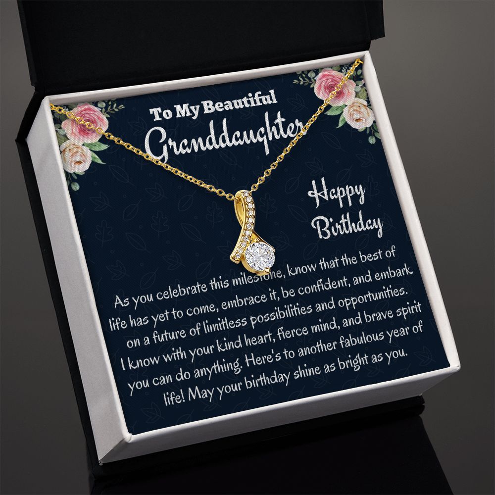 To My Beautiful Granddaughter, Alluring Beauty Necklace, Birthday Gift, Teen Jewelry, Christmas Gift, Grandpa To Granddaughter Gift, Happy Birthday. - Family Gear Collections