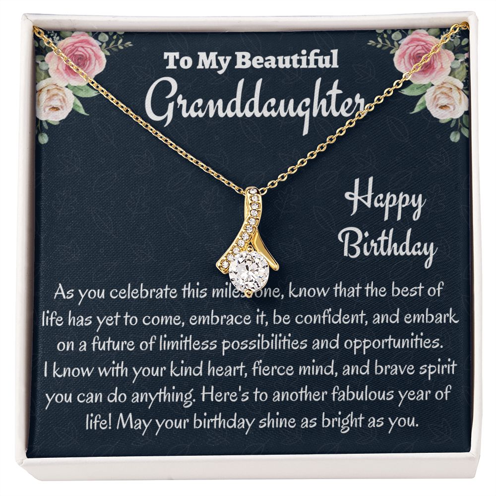 To My Beautiful Granddaughter, Alluring Beauty Necklace, Birthday Gift, Teen Jewelry, Christmas Gift, Grandpa To Granddaughter Gift, Happy Birthday. - Family Gear Collections