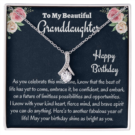 To My Beautiful Granddaughter, Alluring Beauty Necklace, Birthday Gift, Teen Jewelry, Christmas Gift, Grandpa To Granddaughter Gift, Happy Birthday. - Family Gear Collections