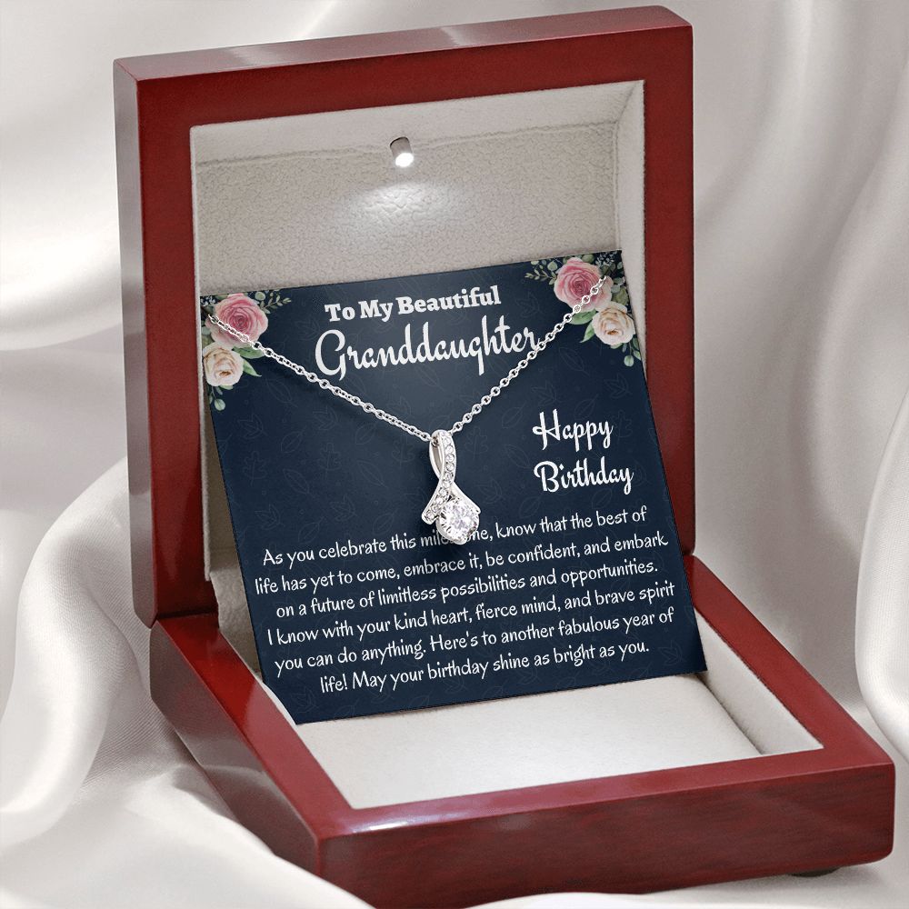 To My Beautiful Granddaughter, Alluring Beauty Necklace, Birthday Gift, Teen Jewelry, Christmas Gift, Grandpa To Granddaughter Gift, Happy Birthday. - Family Gear Collections