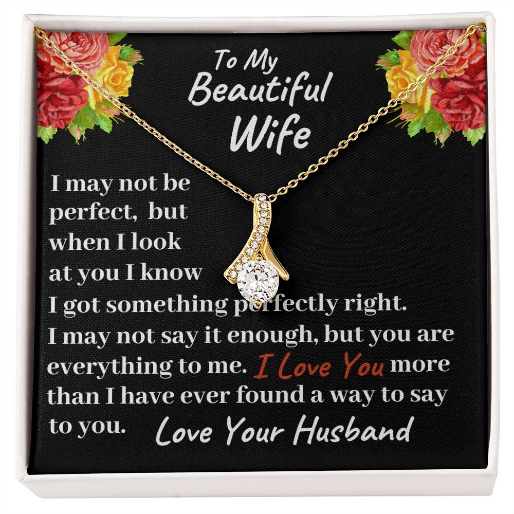 To my Beautiful Wife Alluring Beauty Necklace, Christmas Gift, Birthday Gift For Her - Family Gear Collections