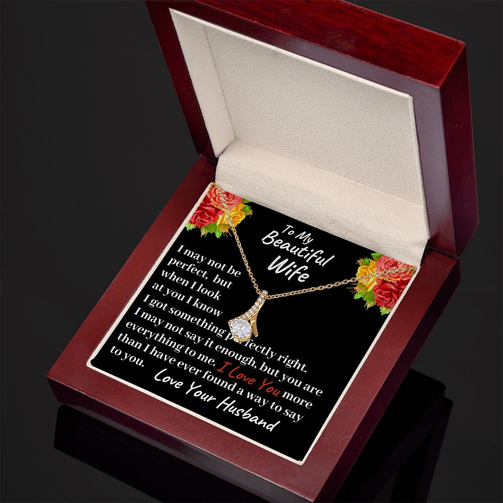 To my Beautiful Wife Alluring Beauty Necklace, Christmas Gift, Birthday Gift For Her - Family Gear Collections