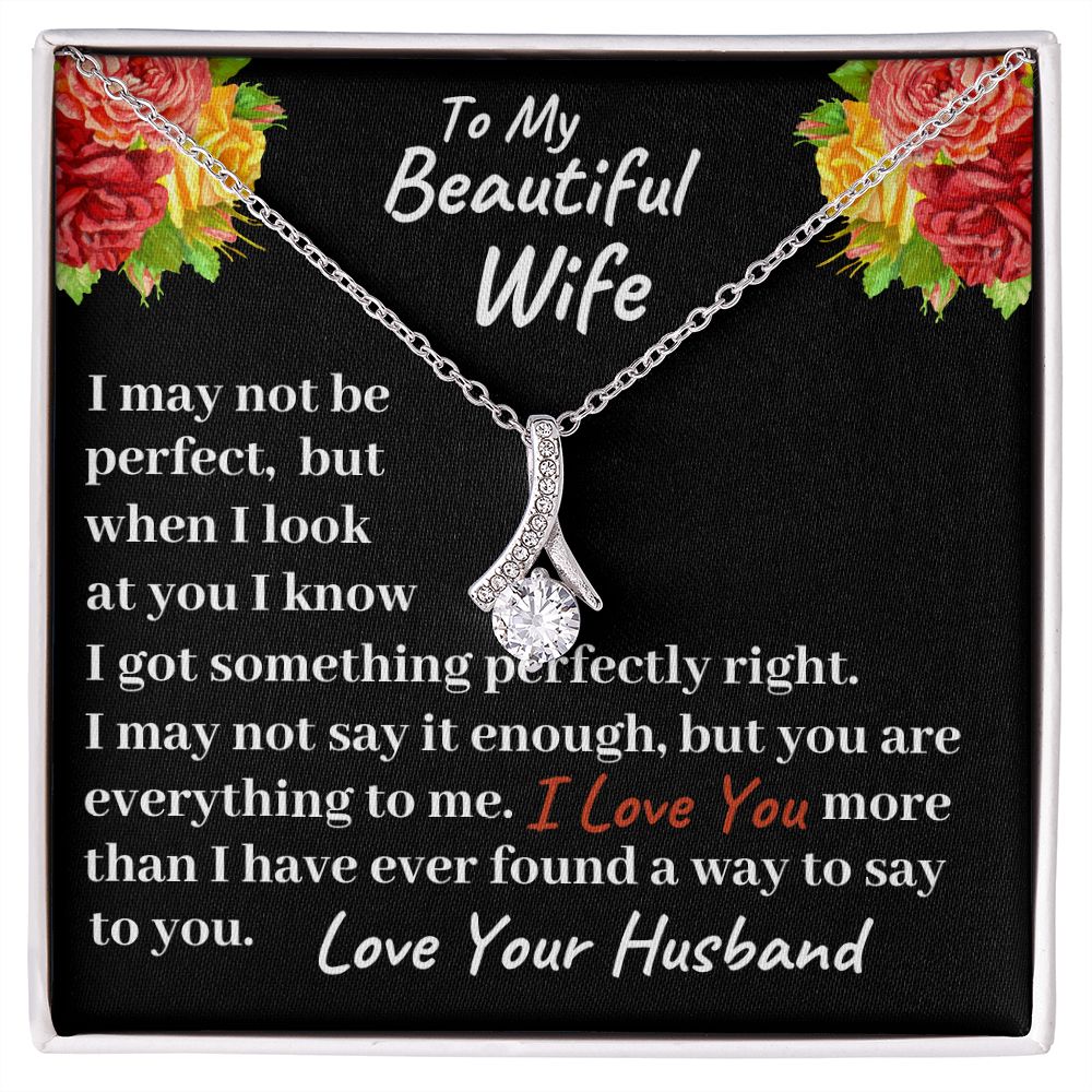 To my Beautiful Wife Alluring Beauty Necklace, Christmas Gift, Birthday Gift For Her - Family Gear Collections