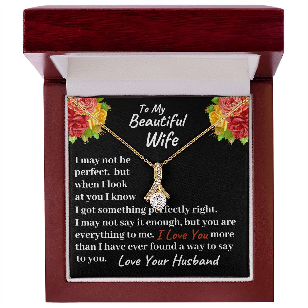 To my Beautiful Wife Alluring Beauty Necklace, Christmas Gift, Birthday Gift For Her - Family Gear Collections