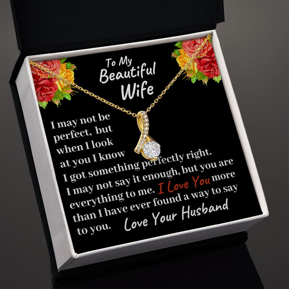 To my Beautiful Wife Alluring Beauty Necklace, Christmas Gift, Birthday Gift For Her - Family Gear Collections