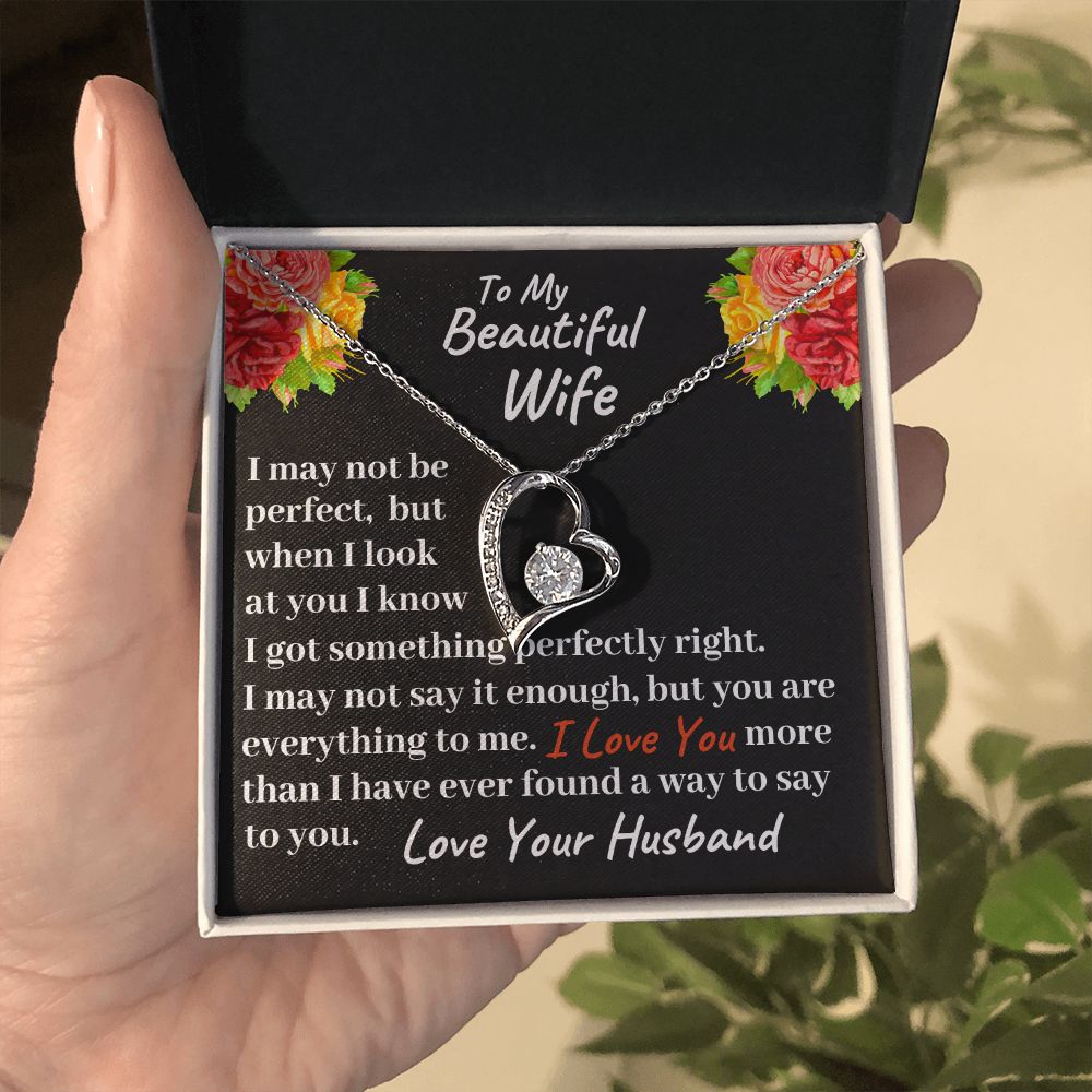 To my Beautiful Wife Forever Love Necklace, Christmas Gift, Birthday Gift For Her - Family Gear Collections