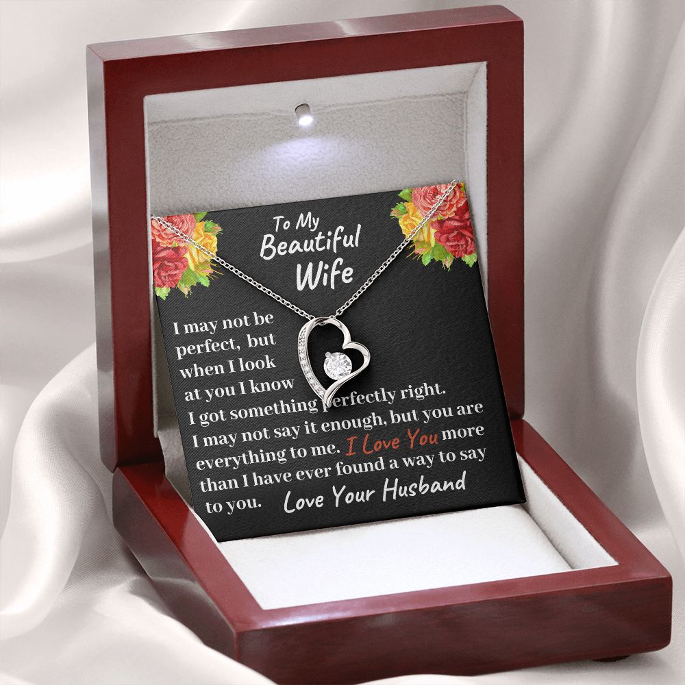 To my Beautiful Wife Forever Love Necklace, Christmas Gift, Birthday Gift For Her - Family Gear Collections