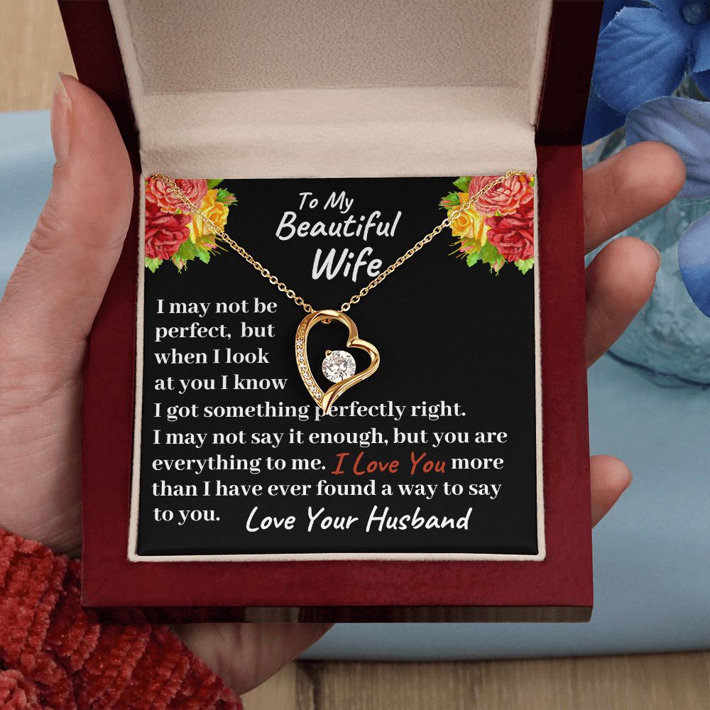 To my Beautiful Wife Forever Love Necklace, Christmas Gift, Birthday Gift For Her - Family Gear Collections