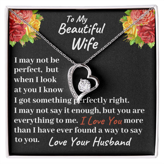 To my Beautiful Wife Forever Love Necklace, Christmas Gift, Birthday Gift For Her - Family Gear Collections