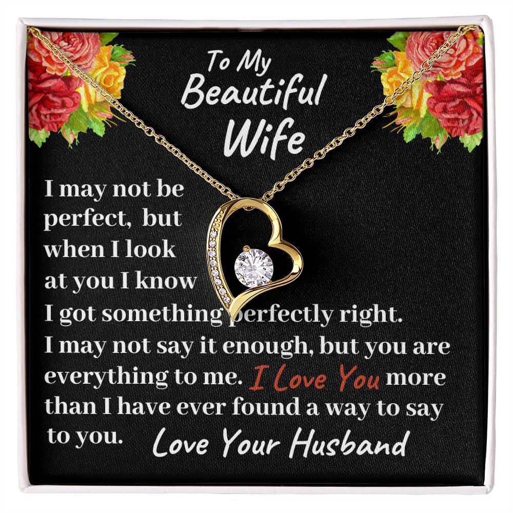 To my Beautiful Wife Forever Love Necklace, Christmas Gift, Birthday Gift For Her - Family Gear Collections