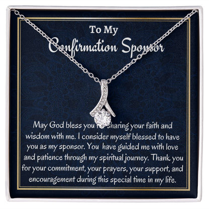 To My Confirmation Sponsor Gift For Women, Alluring Beauty Necklace, Religious Appreciation Gift, To My Confirmation Sponsor, Thank You Gift. - Family Gear Collections