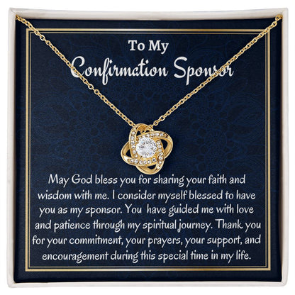 To My Confirmation Sponsor Gift For Women, Love Knot Necklace, Religious Appreciation Gift, To My Confirmation Sponsor, Thank You Gift. - Family Gear Collections