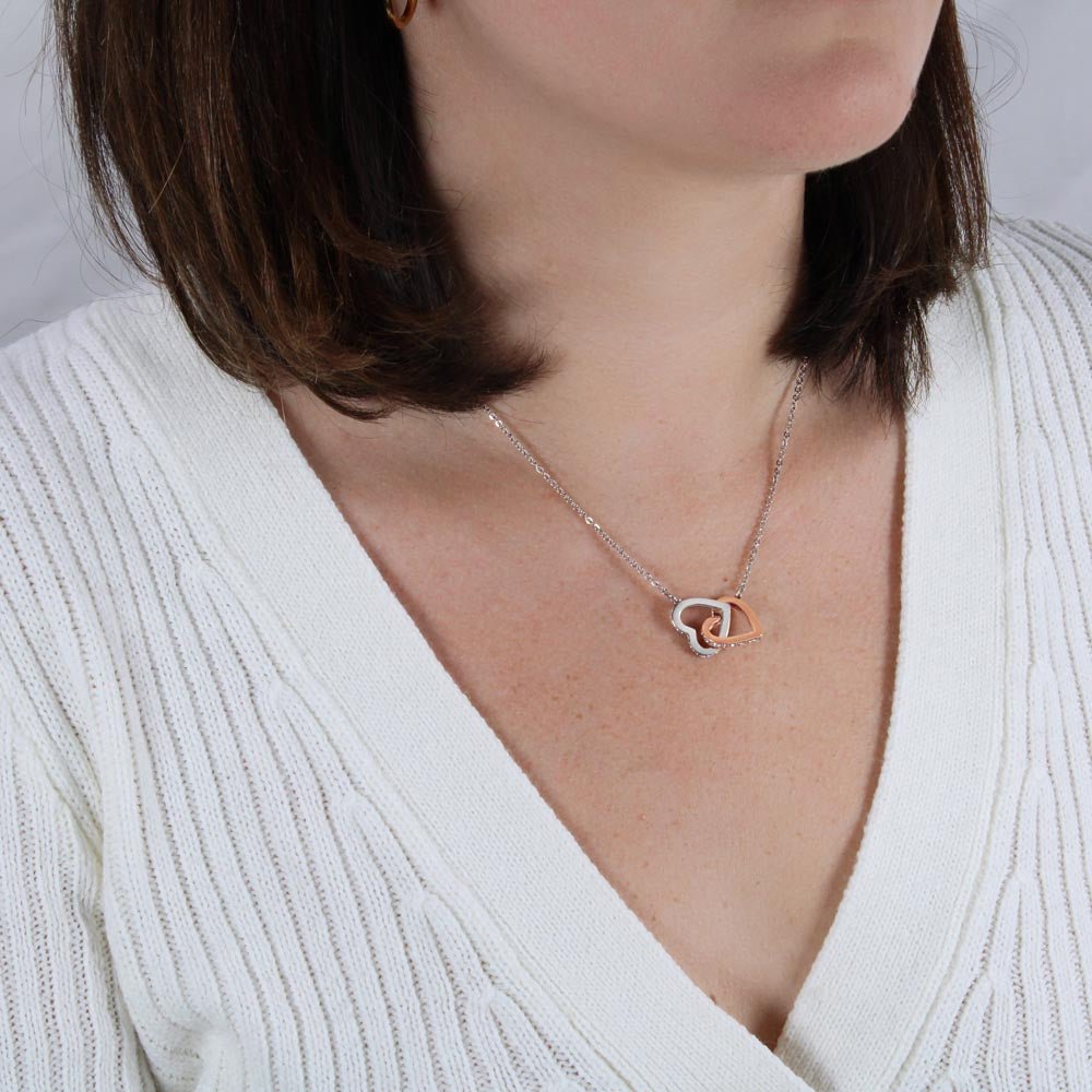 To My Daughter, Interlocking Hearts Necklace, Birthday Gift For Her, Christmas Gift, From Loving Mom. - Family Gear Collections