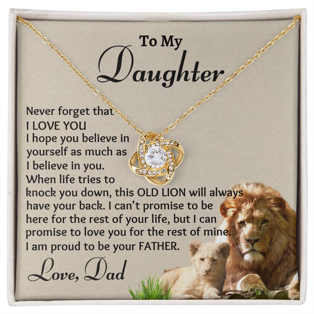 To My Daughter, Love Knot Necklace, Birthday Gift, Christmas Gift For Lovely Daughter, Dad To Daughter Gift, Appreciation Jewelry. - Family Gear Collections