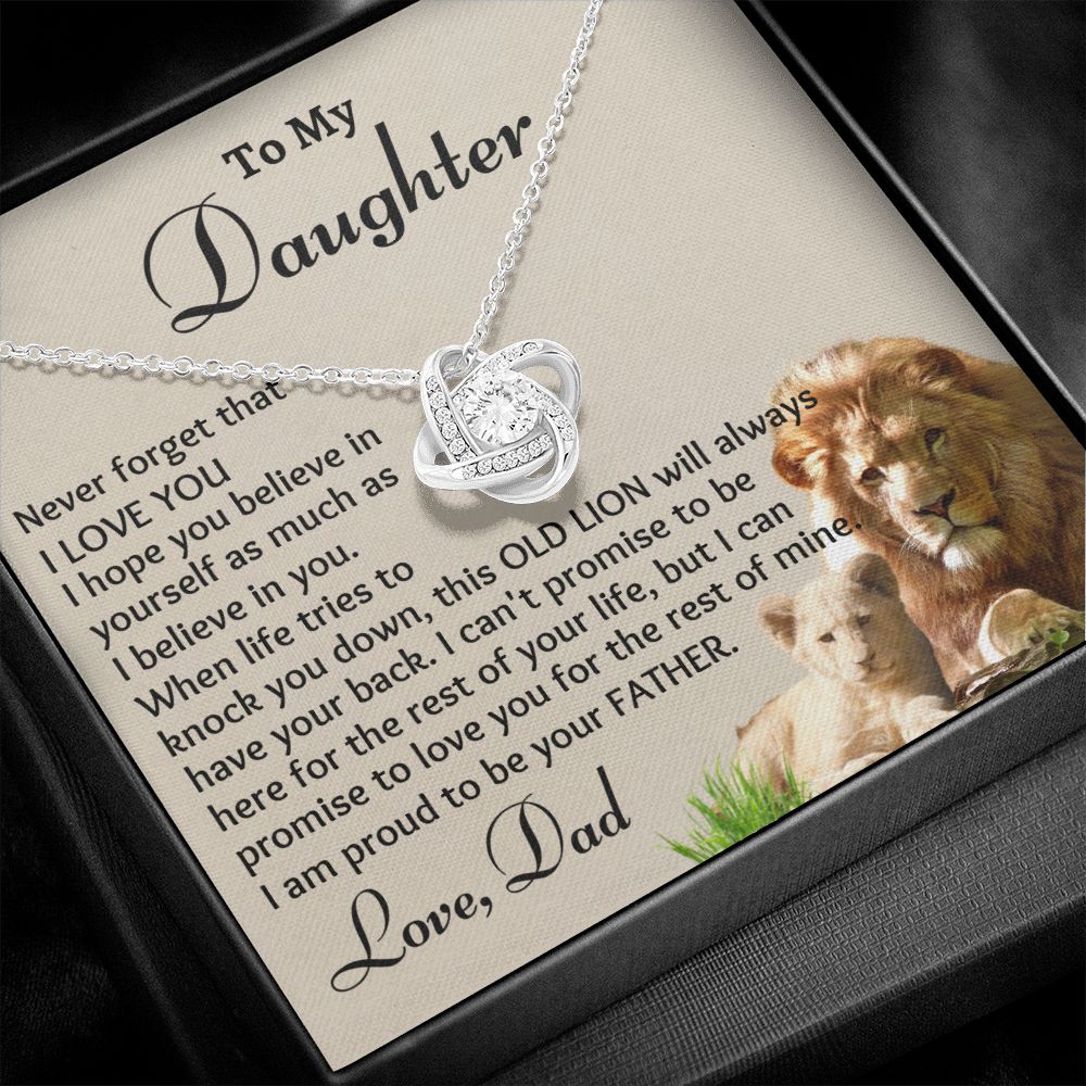 To My Daughter, Love Knot Necklace, Birthday Gift, Christmas Gift For Lovely Daughter, Dad To Daughter Gift, Appreciation Jewelry. - Family Gear Collections