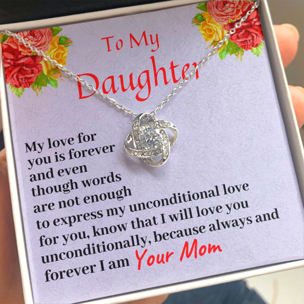 To My Daughter, Love Knot Necklace, Birthday Gift For Her, Christmas Gift, From Loving Mom. - Family Gear Collections