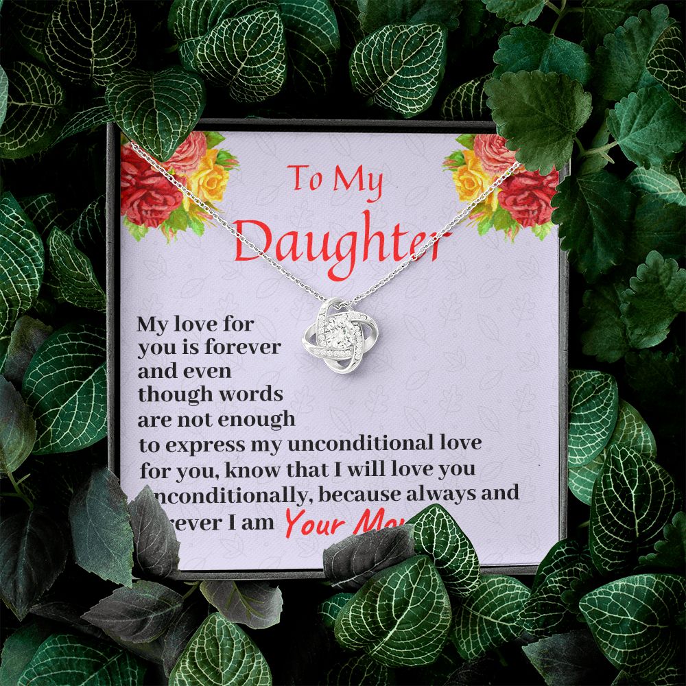 To My Daughter, Love Knot Necklace, Birthday Gift For Her, Christmas Gift, From Loving Mom. - Family Gear Collections