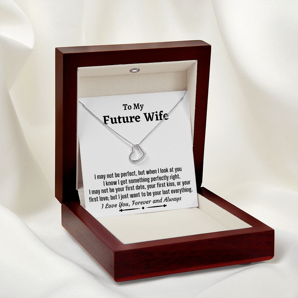 To My Future Wife, Delicate Heart Necklace, Christmas Gift, Birthday Gift For Her, I Love You - Family Gear Collections