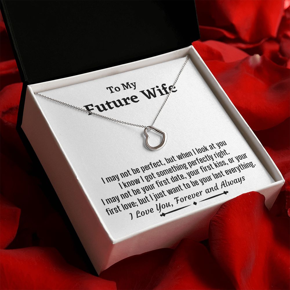 To My Future Wife, Delicate Heart Necklace, Christmas Gift, Birthday Gift For Her, I Love You - Family Gear Collections