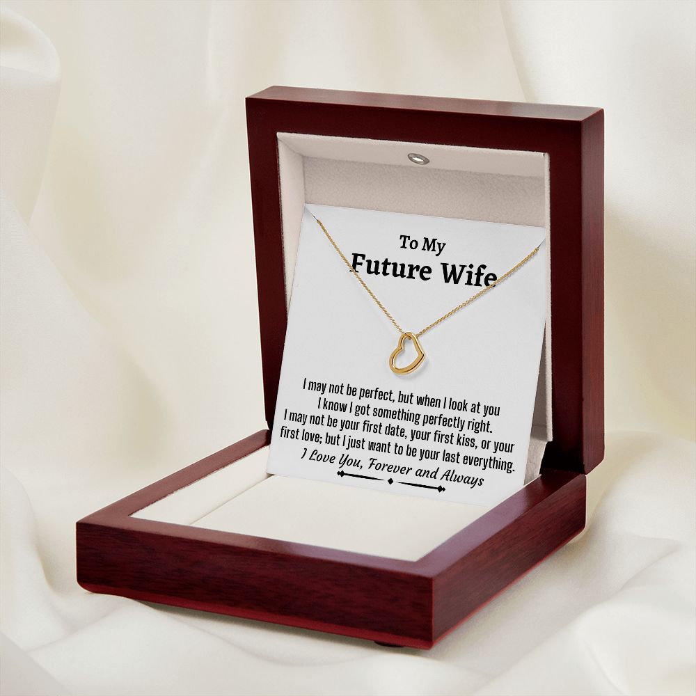 To My Future Wife, Delicate Heart Necklace, Christmas Gift, Birthday Gift For Her, I Love You - Family Gear Collections