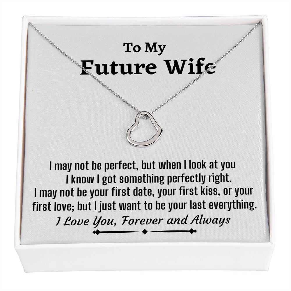 To My Future Wife, Delicate Heart Necklace, Christmas Gift, Birthday Gift For Her, I Love You - Family Gear Collections