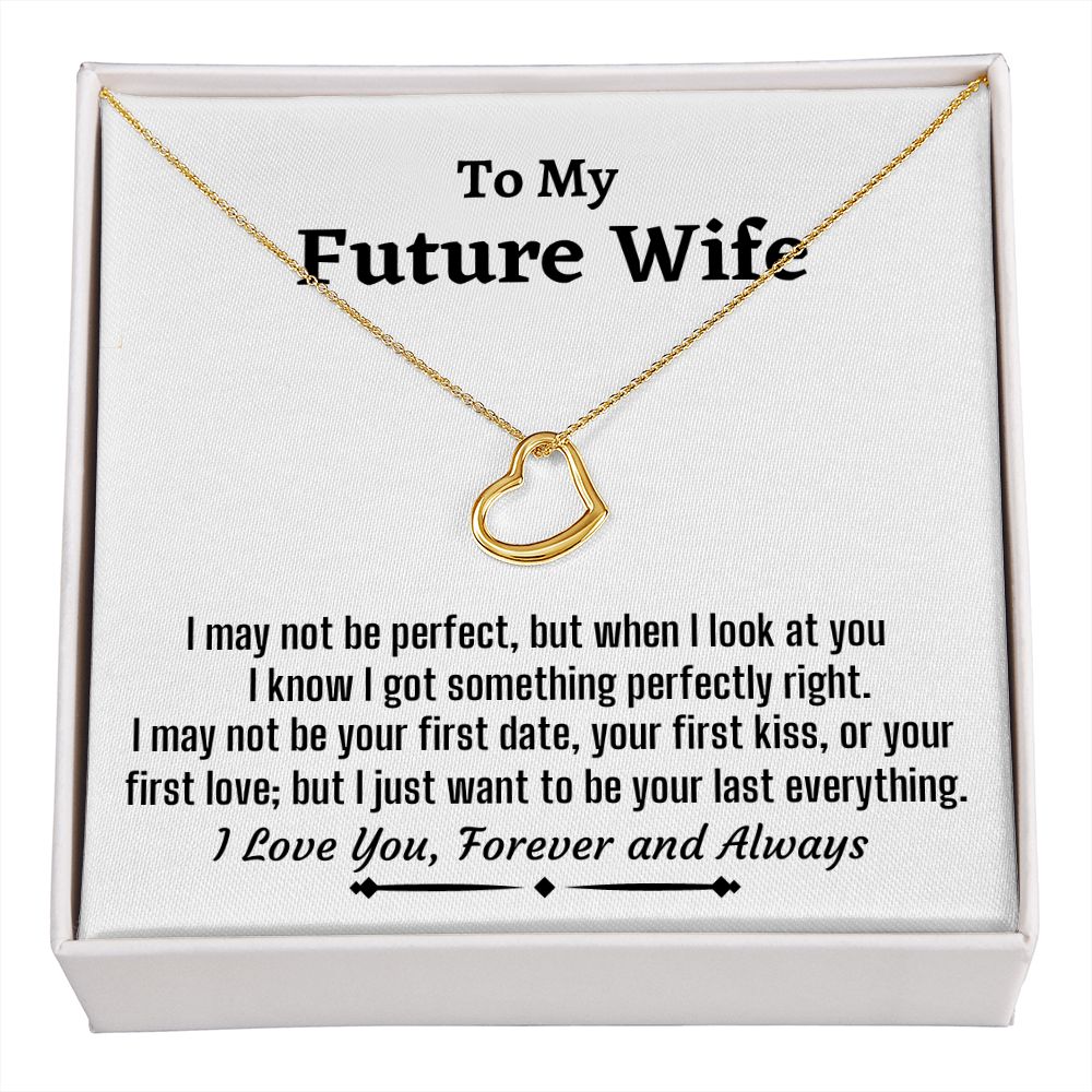 To My Future Wife, Delicate Heart Necklace, Christmas Gift, Birthday Gift For Her, I Love You - Family Gear Collections