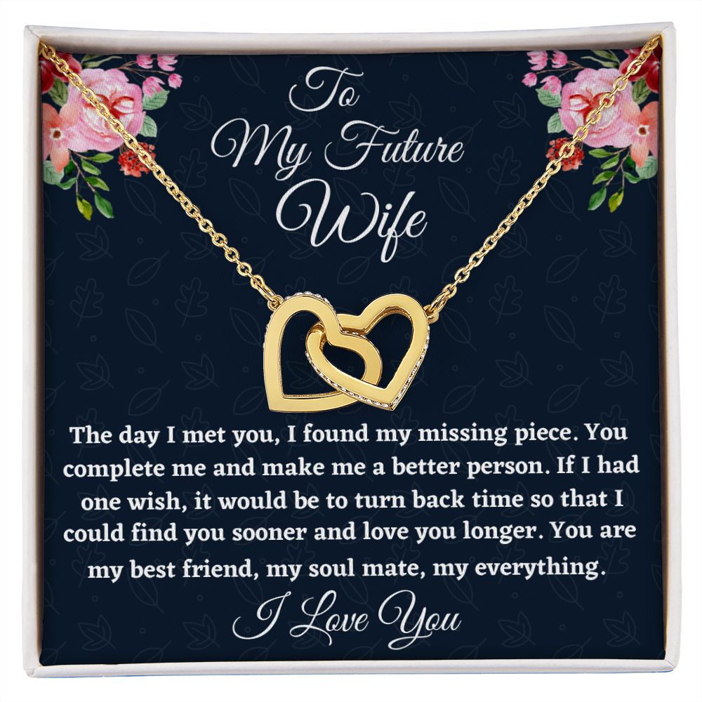 To My Future Wife, Interlocking Hearts Necklace, Appreciation Gift, Christmas Gift, I Love You. - Family Gear Collections