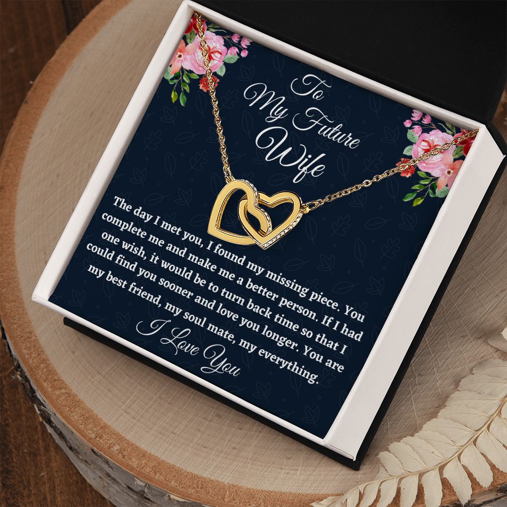 To My Future Wife, Interlocking Hearts Necklace, Appreciation Gift, Christmas Gift, I Love You. - Family Gear Collections