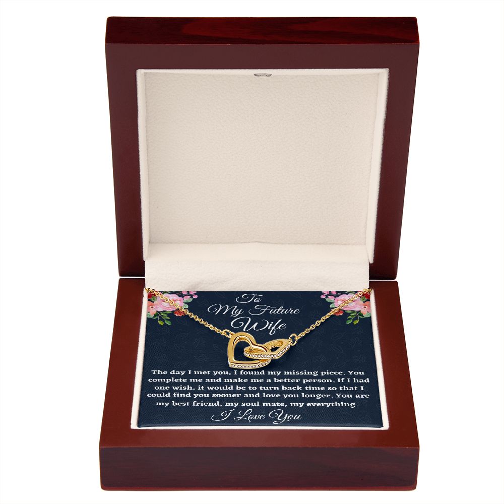 To My Future Wife, Interlocking Hearts Necklace, Appreciation Gift, Christmas Gift, I Love You. - Family Gear Collections