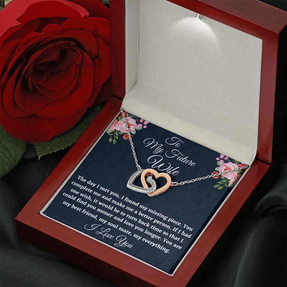 To My Future Wife, Interlocking Hearts Necklace, Appreciation Gift, Christmas Gift, I Love You. - Family Gear Collections