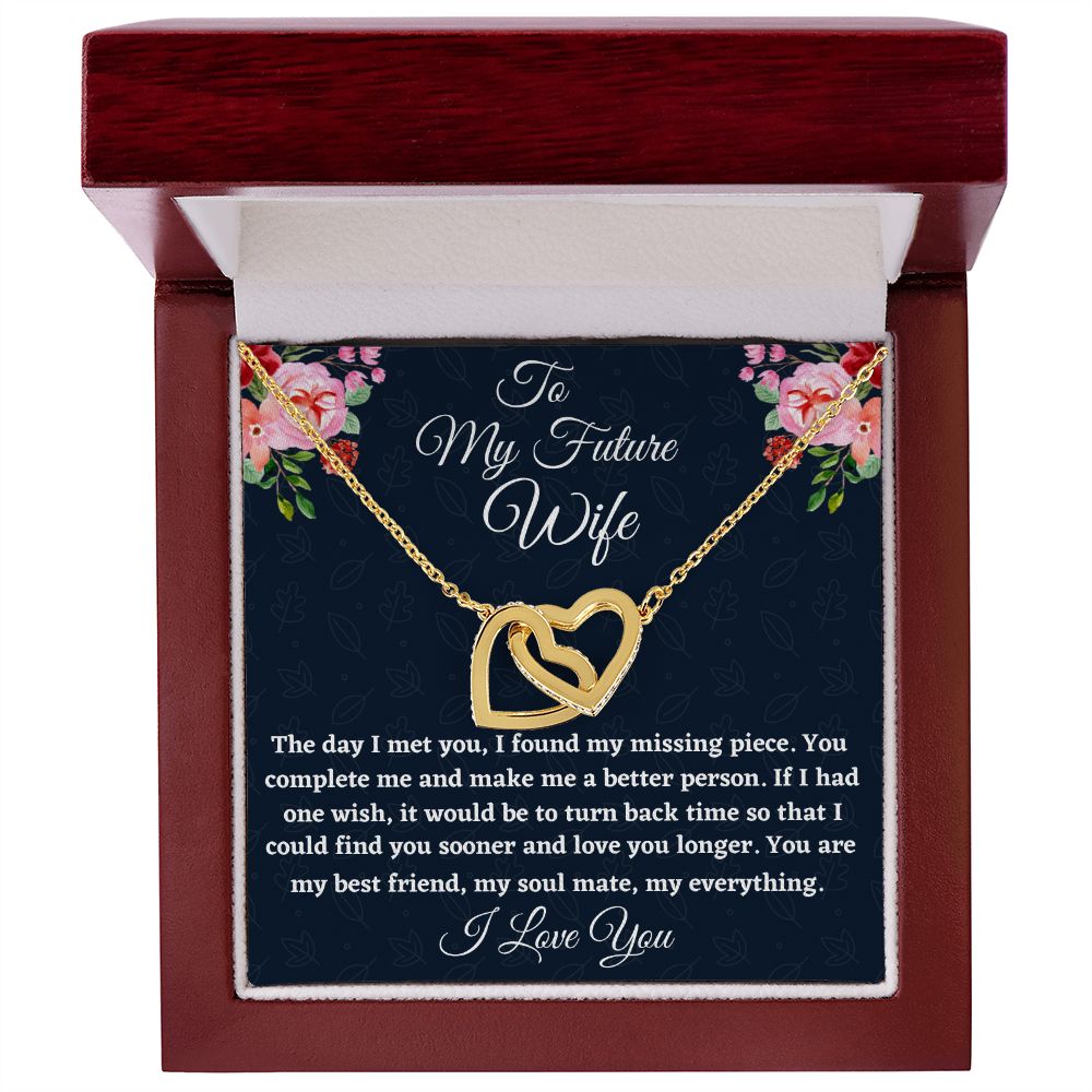 To My Future Wife, Interlocking Hearts Necklace, Appreciation Gift, Christmas Gift, I Love You. - Family Gear Collections