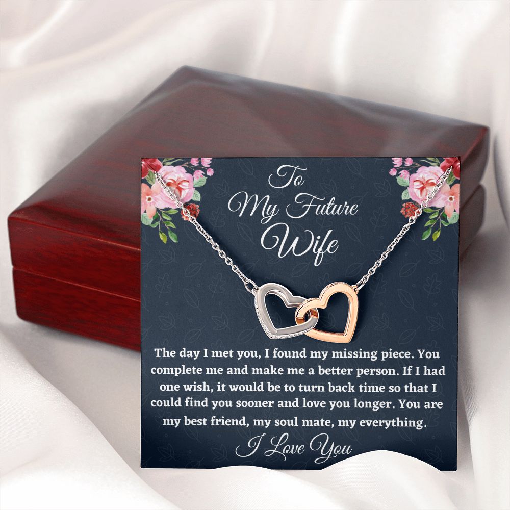 To My Future Wife, Interlocking Hearts Necklace, Appreciation Gift, Christmas Gift, I Love You. - Family Gear Collections