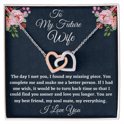 To My Future Wife, Interlocking Hearts Necklace, Appreciation Gift, Christmas Gift, I Love You. - Family Gear Collections