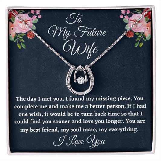 To My Future Wife, Lucky In Love Necklace, Appreciation Gift, Christmas Gift, I Love You. - Family Gear Collections