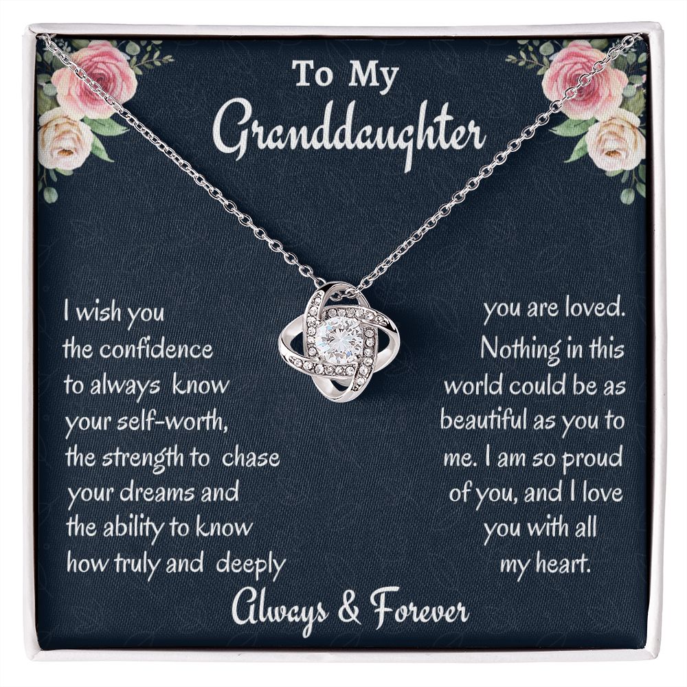 To My Granddaughter, Love Knot Necklace, Birthday Gift For Her, Women Jewelry, Graduation Gift, From Loving Nana. - Family Gear Collections