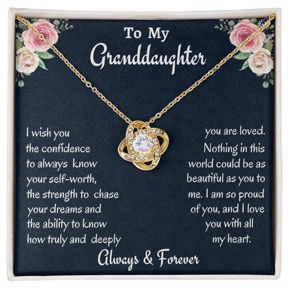 To My Granddaughter, Love Knot Necklace, Birthday Gift For Her, Women Jewelry, Graduation Gift, From Loving Nana. - Family Gear Collections