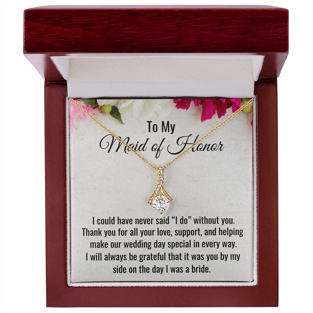 To My Maid Of Honor, Alluring Beauty Necklace, Wedding Gifts, Valentines Day Gift, Gift From Bride, Wedding Jewelry. Appreciation Gift - Family Gear Collections