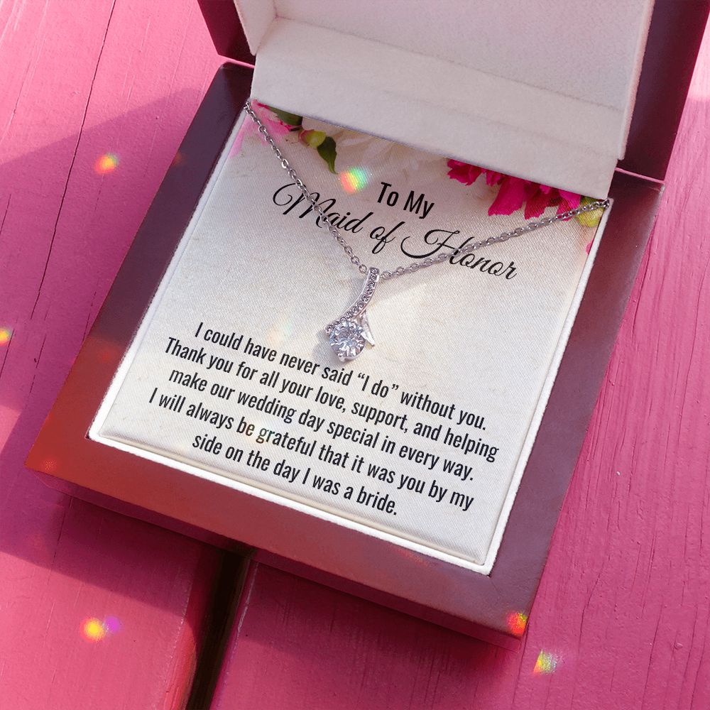 To My Maid Of Honor, Alluring Beauty Necklace, Wedding Gifts, Valentines Day Gift, Gift From Bride, Wedding Jewelry. Appreciation Gift - Family Gear Collections