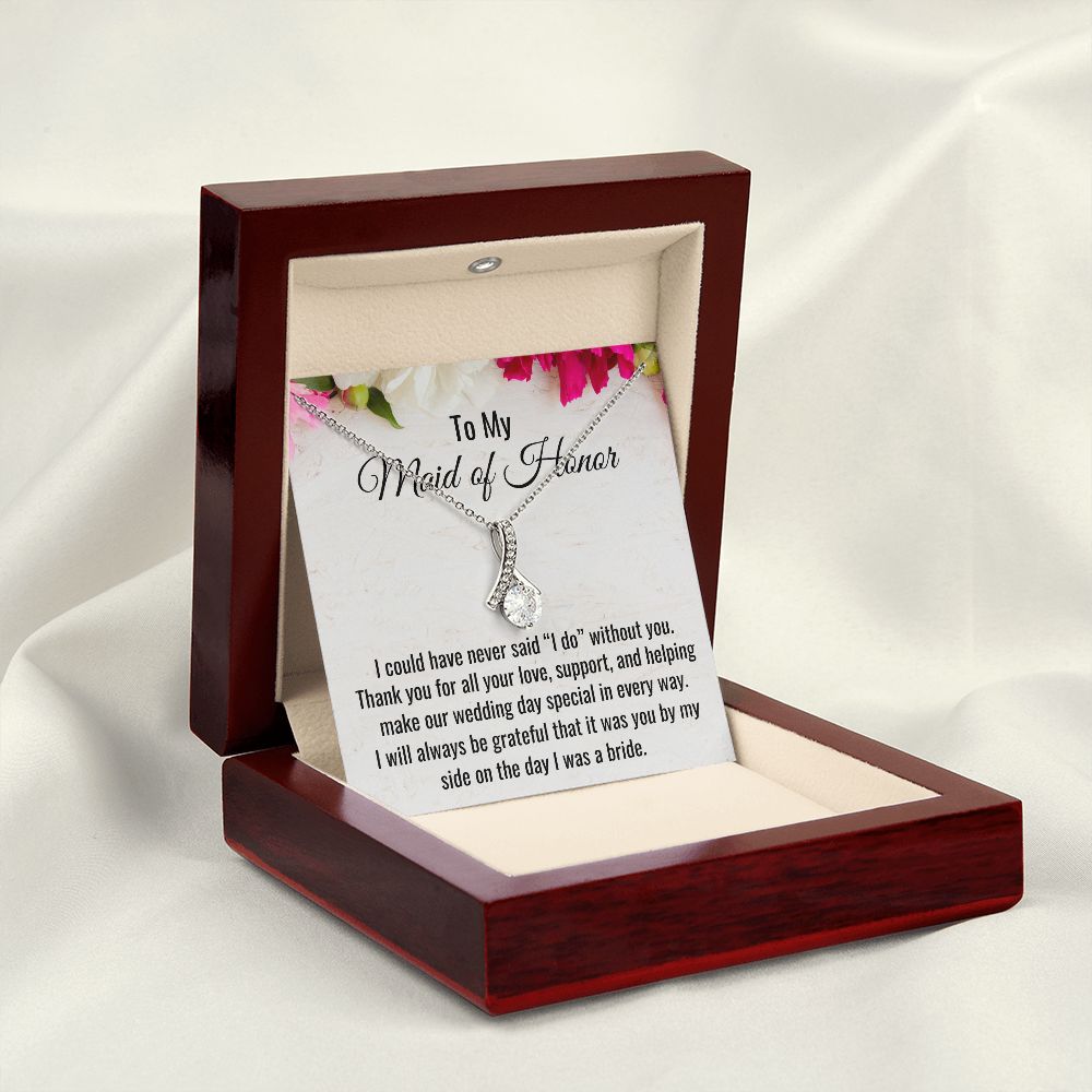 To My Maid Of Honor, Alluring Beauty Necklace, Wedding Gifts, Valentines Day Gift, Gift From Bride, Wedding Jewelry. Appreciation Gift - Family Gear Collections