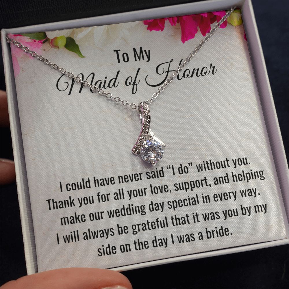 To My Maid Of Honor, Alluring Beauty Necklace, Wedding Gifts, Valentines Day Gift, Gift From Bride, Wedding Jewelry. Appreciation Gift - Family Gear Collections