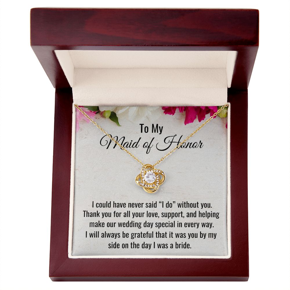 To My Maid Of Honor, Love Knot Necklace, Wedding Gifts, Valentines Day Gift, Gift From Bride, Wedding Jewelry. Appreciation Gift. - Family Gear Collections