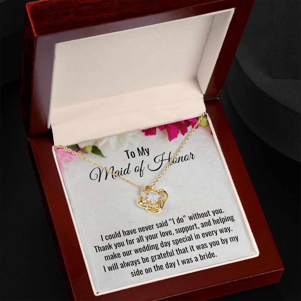 To My Maid Of Honor, Love Knot Necklace, Wedding Gifts, Valentines Day Gift, Gift From Bride, Wedding Jewelry. Appreciation Gift. - Family Gear Collections